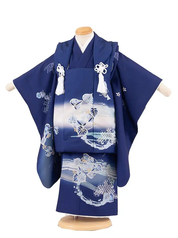 七五三レンタル （3歳男児被布）3A40 ネイビーブルー 葵