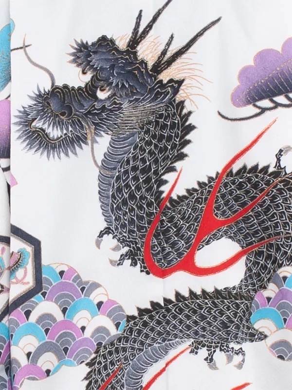 簡単七五三(5歳・6歳男の子袴) 5153　白色/昇り竜