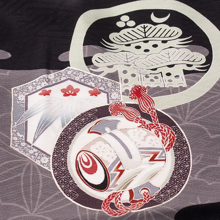 かんたん七五三 （5歳男袴）5735 LOWRYS FARM 黒地 白鷹