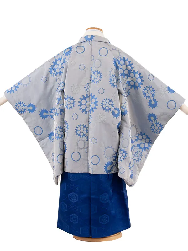 かんたん七五三 （5歳,6歳男袴）5782 薄グレー　歯車