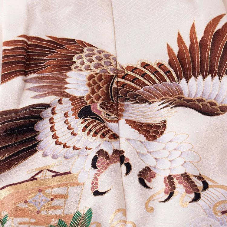 かんたん七五三 （5歳男袴）5786 クリーム　飛翔鷹