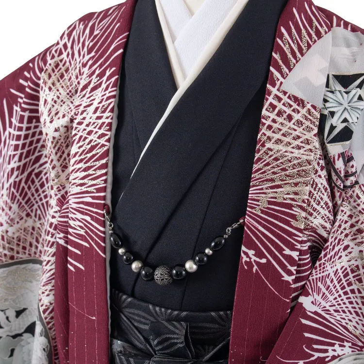 かんたん七五三 （5歳男袴）5833 JAPAN STYLE ボルドー 針松に鷹