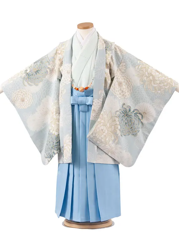 かんたん七五三 （5歳男袴）5859 くすみミント 菊