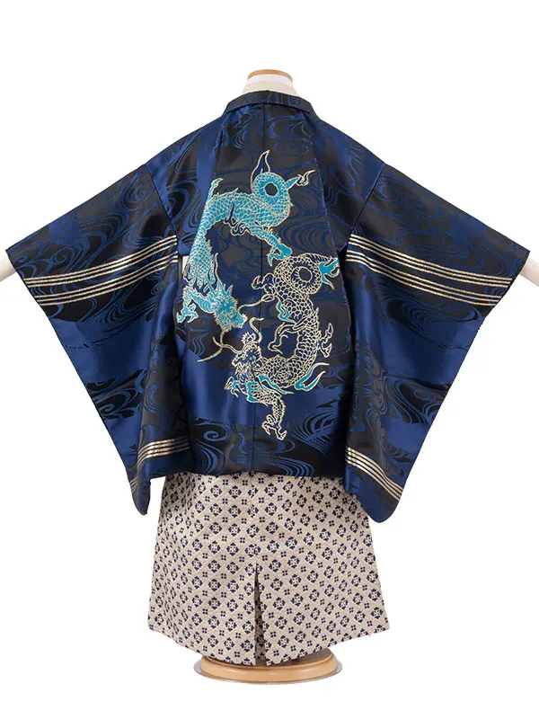 かんたん七五三 （5歳男袴）5866 青地 龍 流水