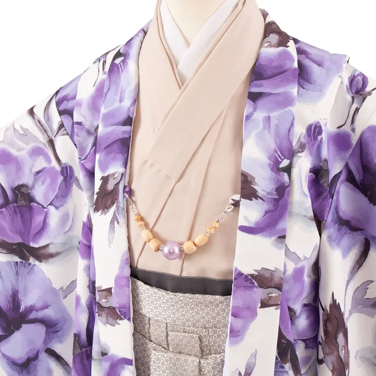 かんたん七五三 （5歳男袴）5872 白地 花柄