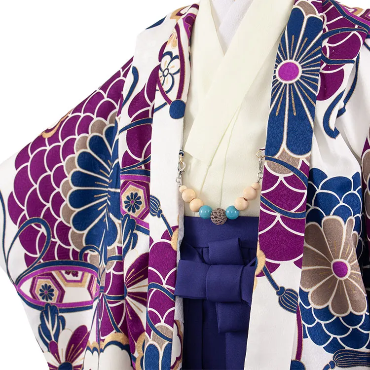 かんたん七五三 （5歳男袴）5938 白地 椿菊