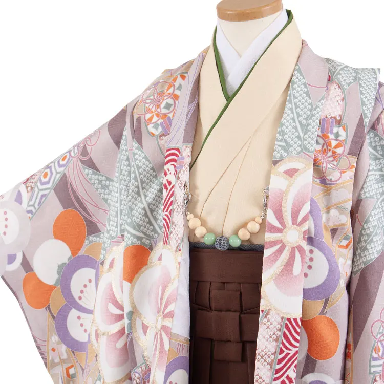 かんたん七五三 （5歳男袴）5944 グレージュ ねじり梅