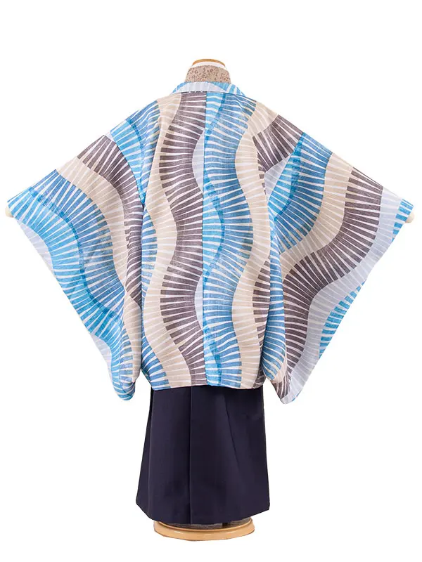 かんたん七五三 （7歳男袴）7134 波模様