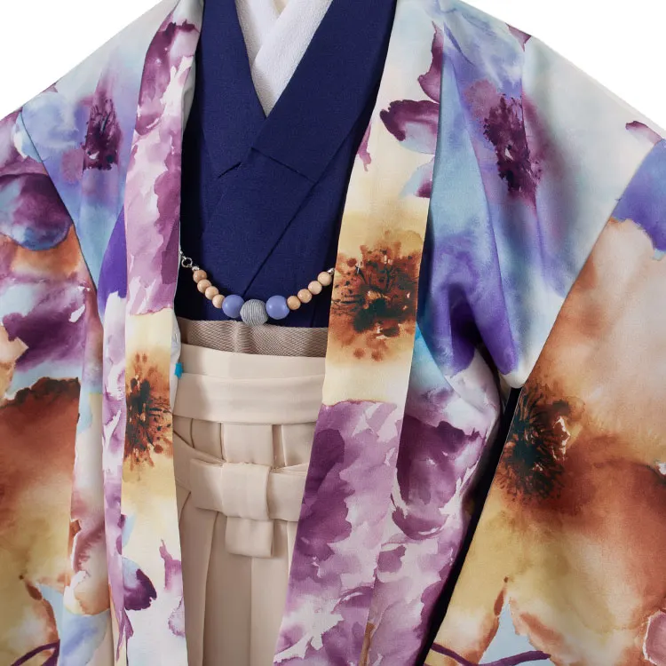 かんたん七五三 （7歳男袴）7149 薄水色 花柄