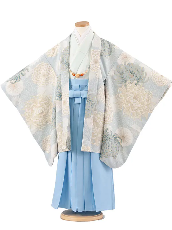 かんたん七五三 （7歳男袴）7156 くすみミント 菊