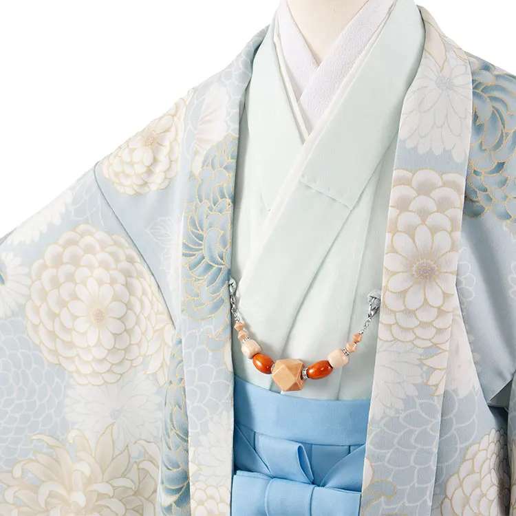かんたん七五三 （7歳男袴）7156 くすみミント 菊