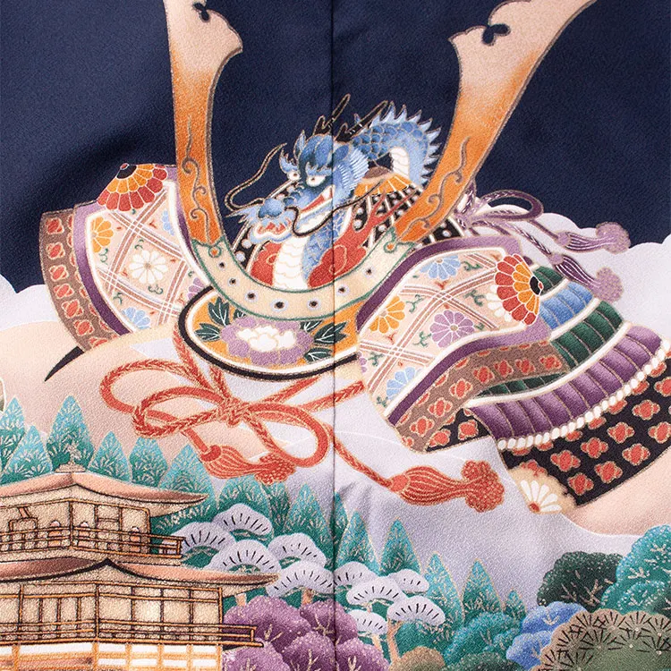 かんたん七五三 （7歳男袴）7178 紺地 兜