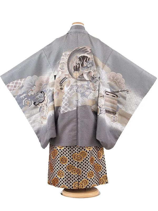 かんたん七五三 （7歳男袴）7185 グレー 龍