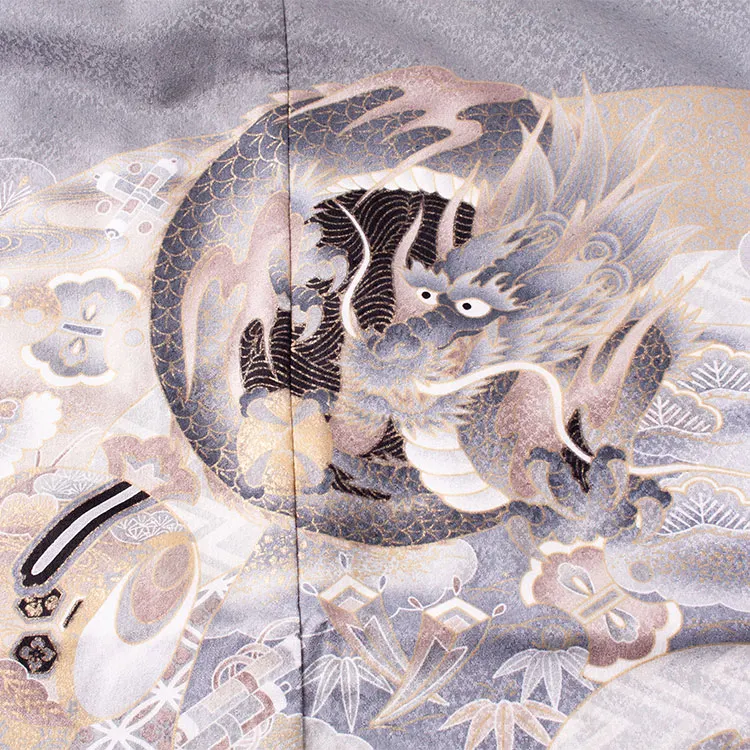 かんたん七五三 （7歳男袴）7185 グレー 龍