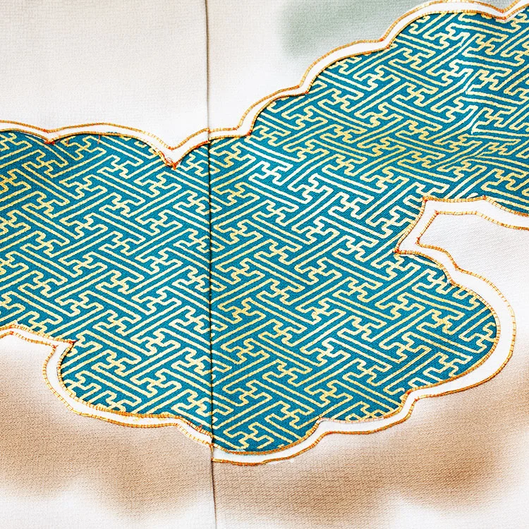 【正絹】かんたん七五三 （5歳男袴）8048 サンドベージュ 雲取り