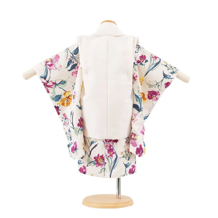 七五三レンタル （2歳女児被布）2215 アイボリー アンティーク花