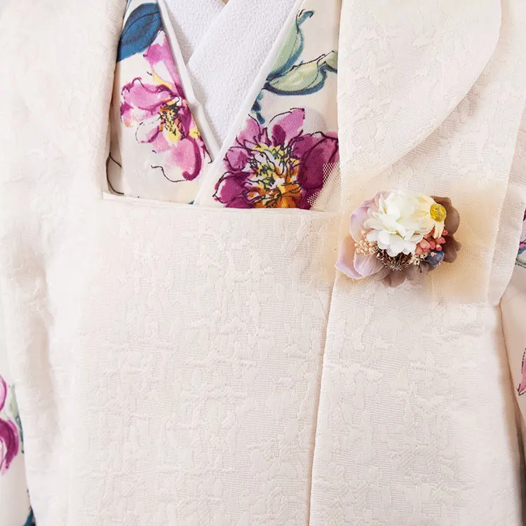 七五三レンタル （2歳女児被布）2215 アイボリー アンティーク花