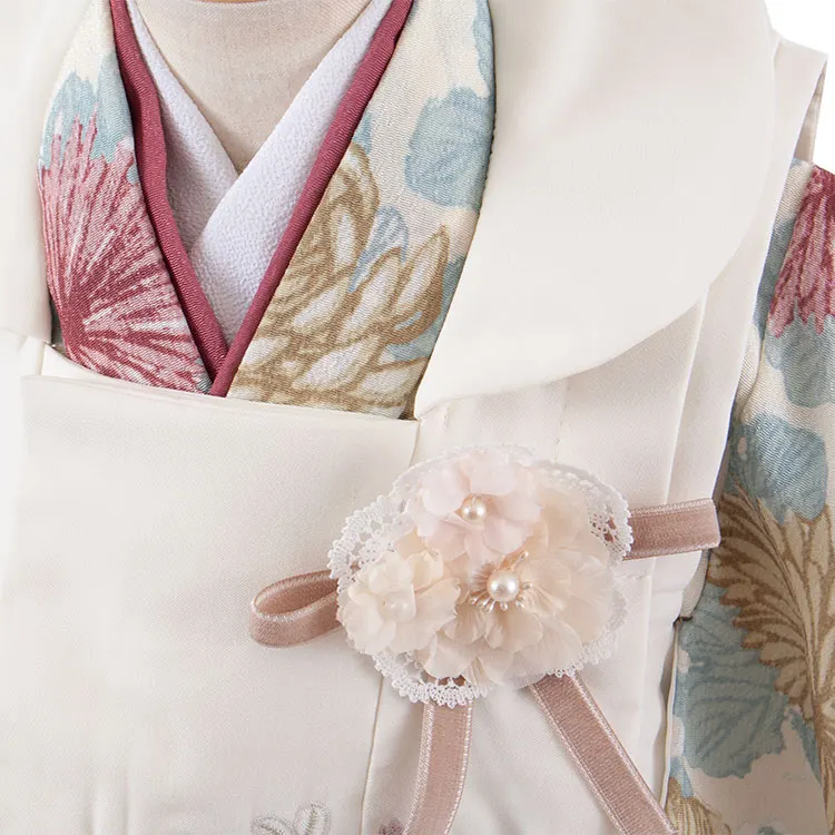 七五三レンタル （2歳女児被布）2216 オフホワイト×ベージュ 菊