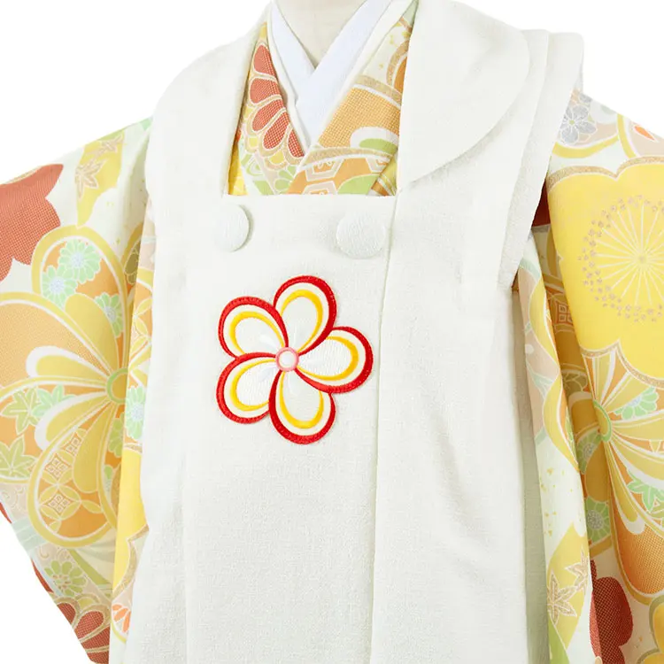 七五三レンタル （2歳女児被布）2233 アイボリー 梅に菊