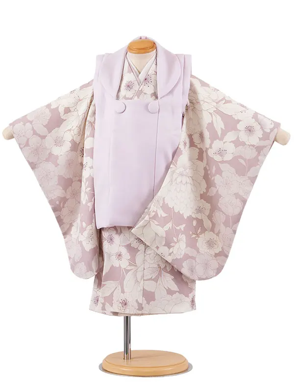 七五三レンタル （2歳女児被布）2236 ライラック×くすみピンク 牡丹