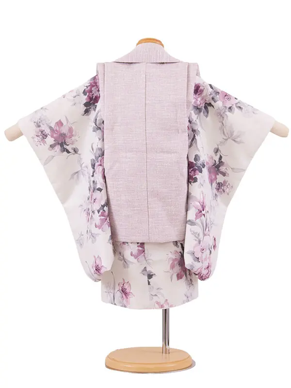 七五三レンタル （2歳女児被布）2237 紫×白 花柄
