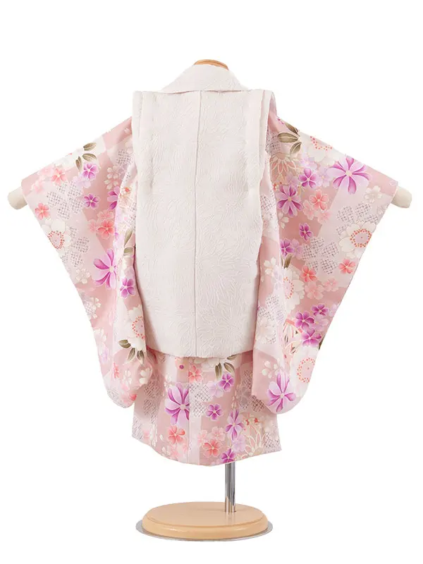 七五三レンタル （2歳女児被布）2241 アイボリー×ピンク 桜鞠