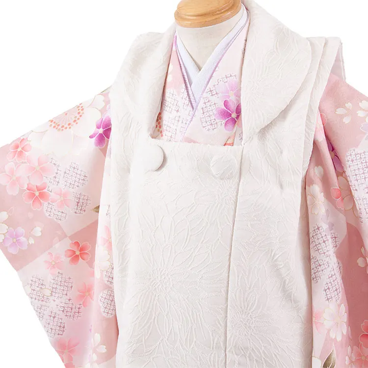 七五三レンタル （2歳女児被布）2241 アイボリー×ピンク 桜鞠