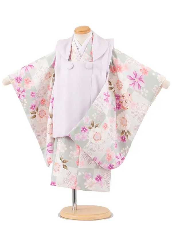 七五三レンタル （2歳女児被布）2243 ライラック×くすみグリーン 桜鞠