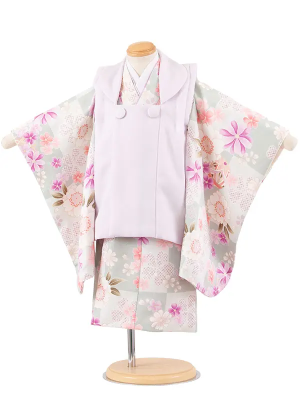 七五三レンタル （2歳女児被布）2243 ライラック×くすみグリーン 桜鞠