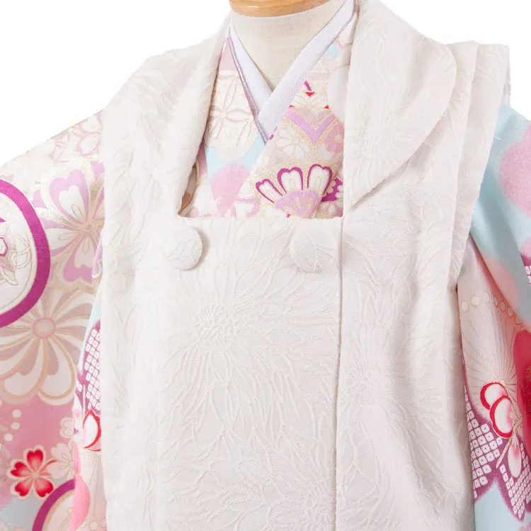 七五三レンタル （2歳女児被布）2248 アイボリー×白 梅に丸紋