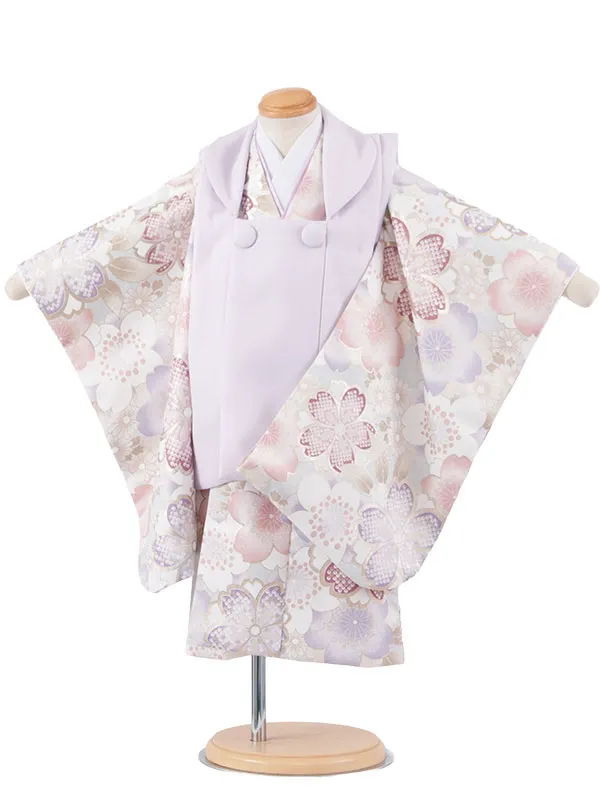七五三レンタル （2歳女児被布）2249 ライラック×薄水色 桜