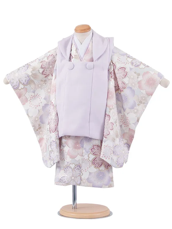 七五三レンタル （2歳女児被布）2249 ライラック×薄水色 桜