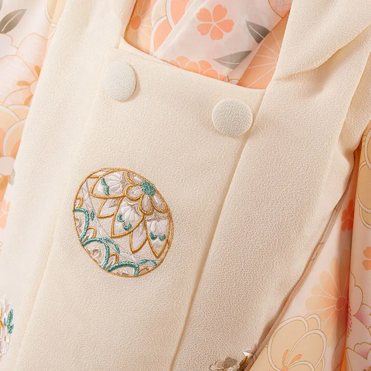 七五三(3歳女児被布) 3507 クリームオレンジ 鞠梅