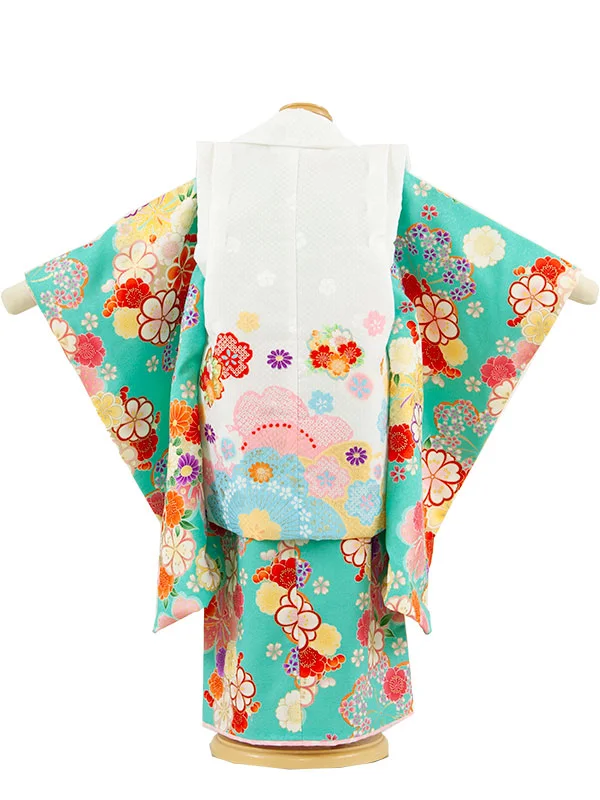 七五三レンタル （3歳女児被布）3568 ミント 和花