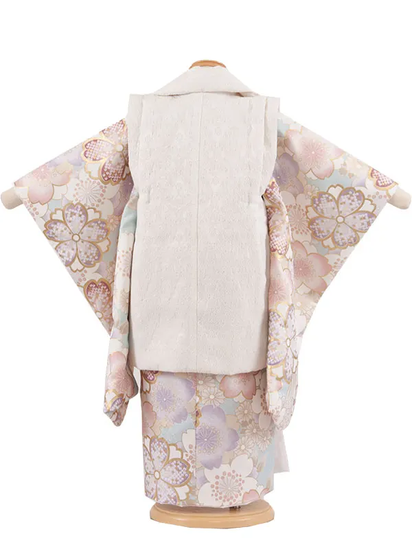 七五三レンタル （3歳女児被布）3573 水色 桜