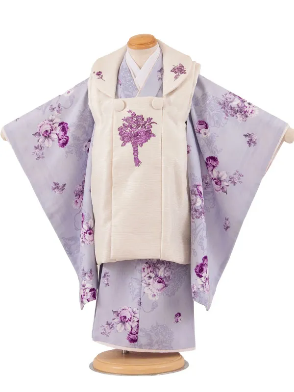 七五三レンタル （3歳女児被布）3619 JILL STUART 藤色 薔薇