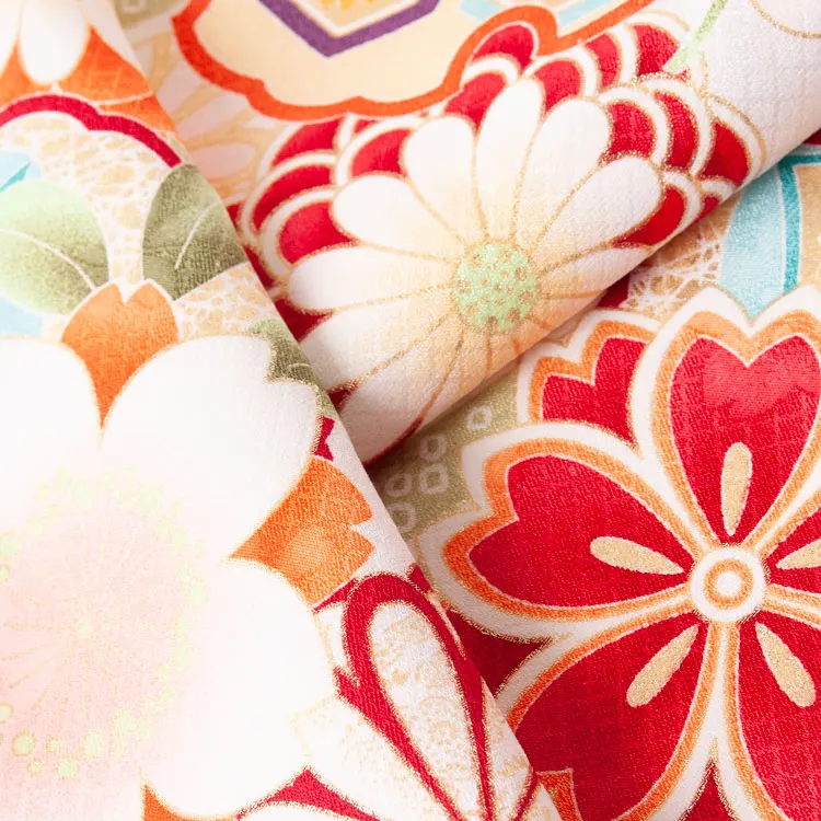 七五三レンタル （3歳女児被布）3634 赤×白 桜刺繍