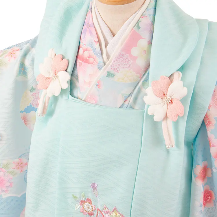 七五三レンタル （3歳女児被布）3640 式部浪漫 水色×空色 束ね熨斗