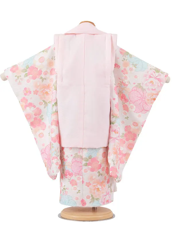 七五三レンタル （3歳女児被布）3641 式部浪漫 ピンク×アイボリー 桜刺?