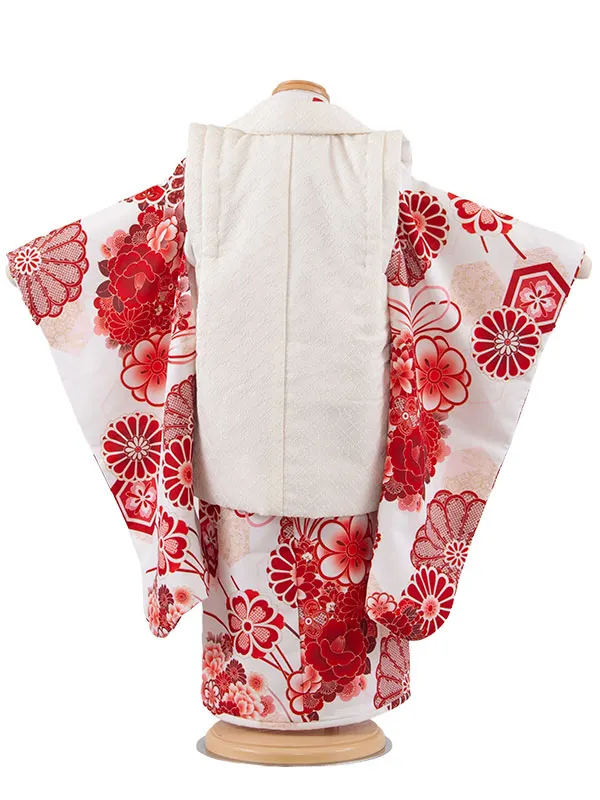 七五三レンタル （3歳女児被布）3663 アイボリー×白地 薬玉
