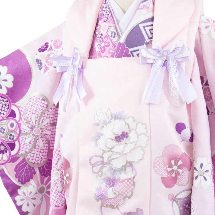 七五三レンタル （3歳女児被布）3667 Shinako ピンク×薄紫 ねじり梅