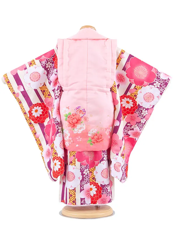 七五三レンタル （3歳女児被布）3674 ピンク×クリーム 梅