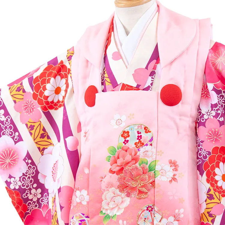 七五三レンタル （3歳女児被布）3674 ピンク×クリーム 梅