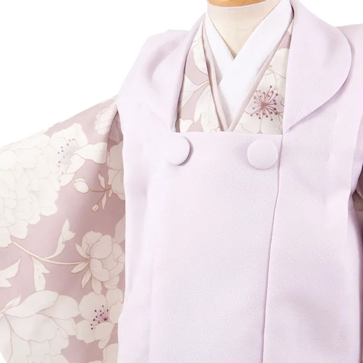 七五三レンタル （3歳女児被布）3693 ライラック×くすみピンク 牡丹