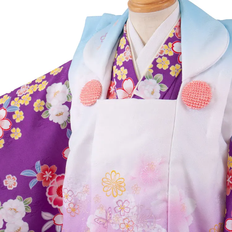 七五三レンタル （3歳女児被布）3697 紫地 桜