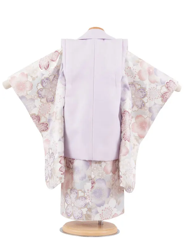 七五三レンタル （3歳女児被布）3702 ライラック×薄水色 桜