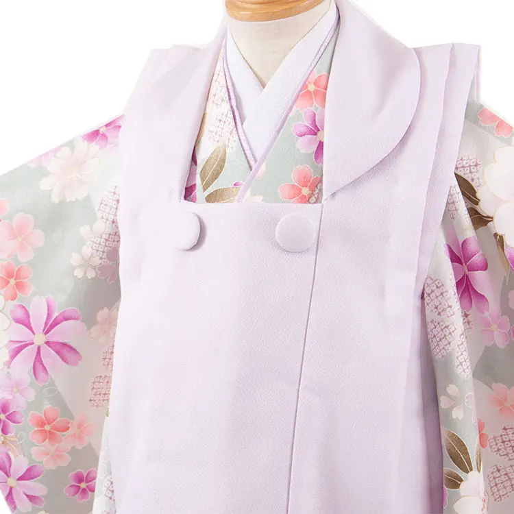 七五三レンタル （3歳女児被布）3703 ライラック×くすみグリーン 桜鞠