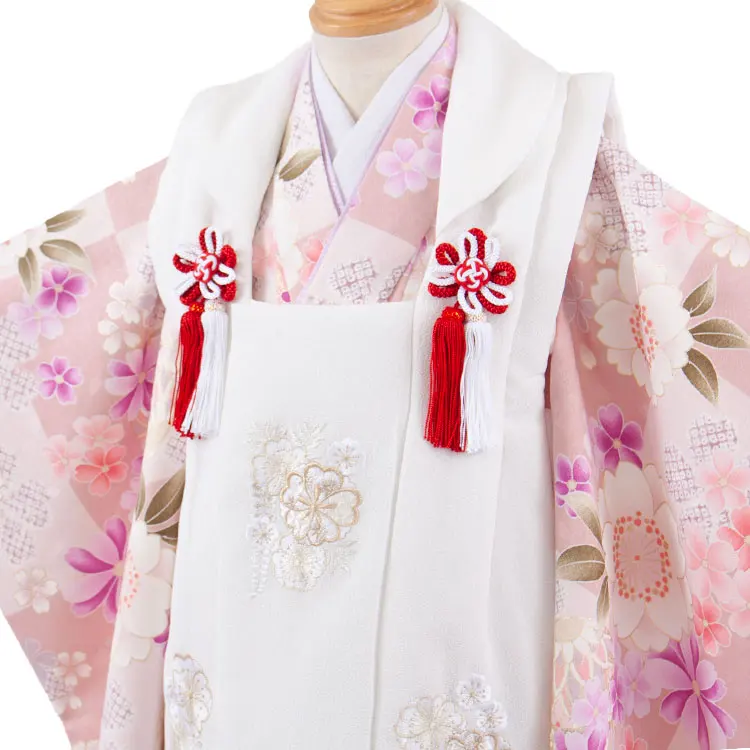 七五三レンタル （3歳女児被布）3709 アイボリー×ピンク 桜鞠