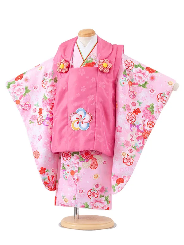 七五三レンタル （3歳女児被布）3717 ピンク ねじり梅