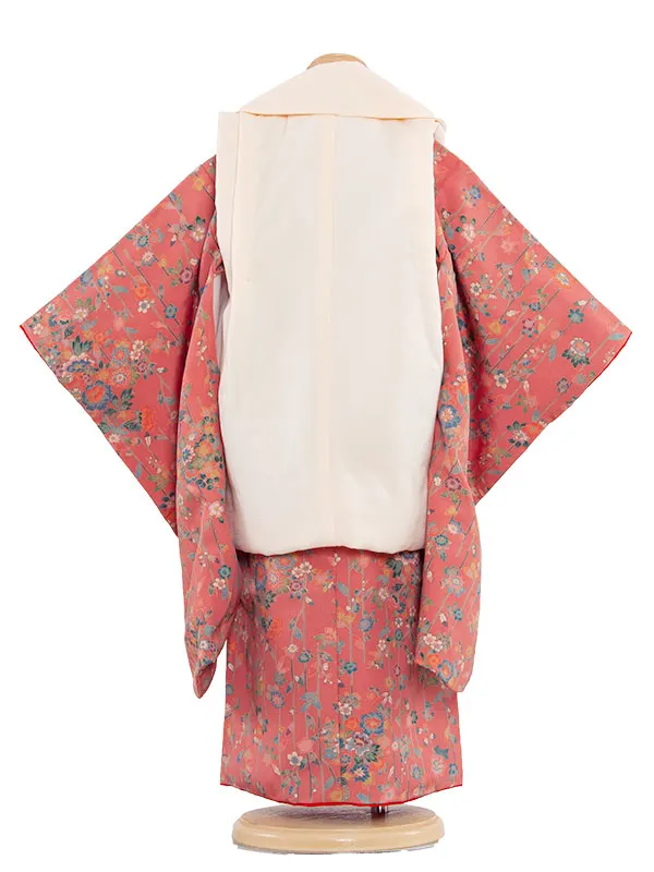 【正絹】七五三レンタル（3歳女子被布）4069 丹後ちりめん 鶴刺繍